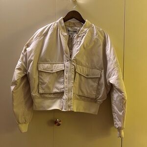 NWT Reserve Fairfax Large Ivory Bomber Jacket